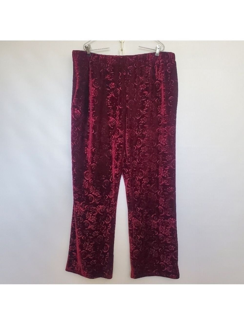 MARC NEW YORK ANDREW MARC BURGUNDY VELOUR PANTS PULLON WOMENS (XL) - Picture 2 of 11